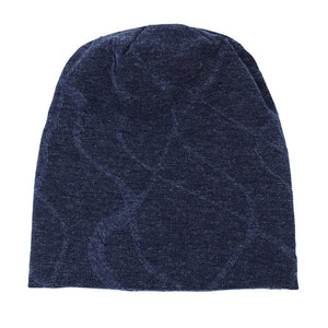 New Winter Fleece Hat Men Cotton Skullies Beanies Cap Fashion Male Knitted Beanie Geometric Print Hats Boys Knit Thick Warm Caps