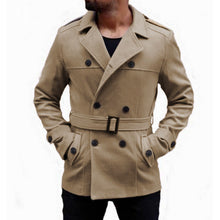 Load image into Gallery viewer, Warm Winter British Outwear Men&#39;s Trench Long Coats Wool Coat Turn-Down Collar Double Breasted Slim Fit Fashion Jackets Male