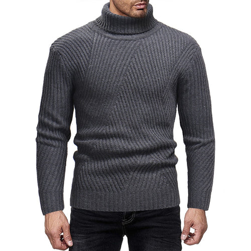 2021 Warm Winter Mens Sweaters Pullover Muscle Tee High Neck Knitted Sweaters Joggers Tops Mans Clothing Sweater Masculina